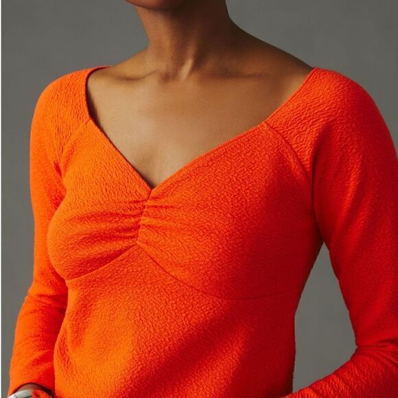 NWOT Anthropologie Maeve Red Crepe Sweetheart Top Small - Picture 3 of 8